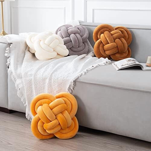Coussin décoratif en peluche à nœud, 30 cm 1