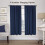 Blackout Tie-Up Curtain Panel 42"W x 63"L Navy 3
