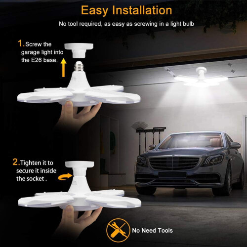 60W LED Garage Light E27/E26 with 4 Adjustable Panels 1