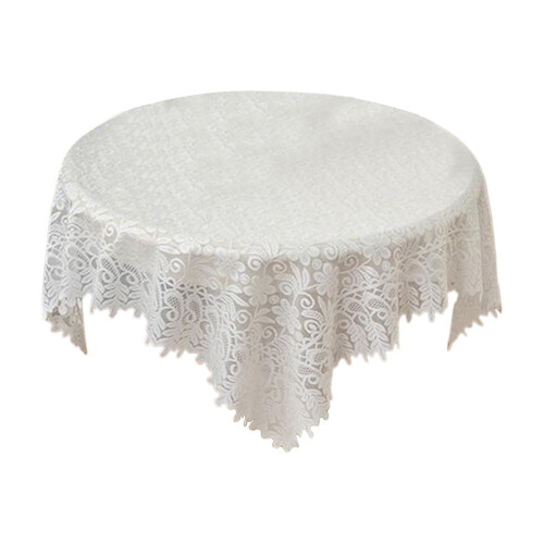 Lace Coffee Tablecloth 60x60cm White Polyester 1