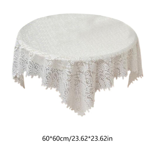 Lace Coffee Tablecloth 60x60cm White Polyester 2