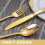 Gold Plastic Cutlery Set Heavy Duty 150 pcs 6