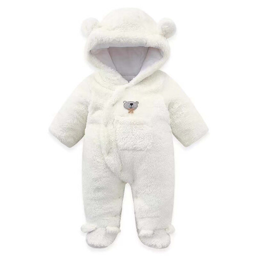 Φόρμα Lulshou Winter Bear από φλις με κουκούλα για μωρά 0-3 μηνών – Ζεστή βελούδινη φόρμα 1