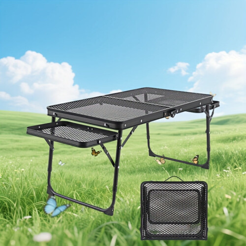 Camping Table with Extendable Wings & Mesh Top 2