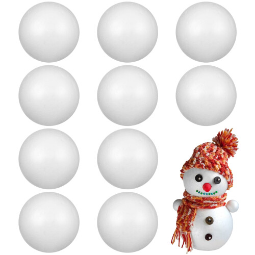 10 stuks 6 cm polystyreen knutselballen wit 1