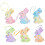 Easter Bunny Ornaments 6-Piece Foam Hanging Decor 2
