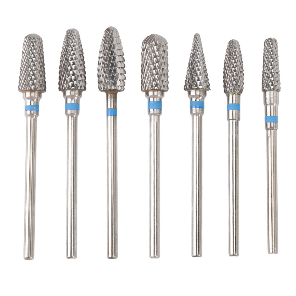 7pcs Tungsten Carbide Nail Drill Bits Set for Nail Polish Removal, Portable