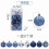 Christmas Ball Ornaments Blue Silver Glitter 8 pcs 3