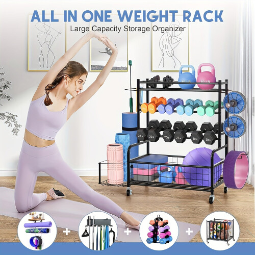 Double-Layer Iron Storage Rack for Sports Equipment 2