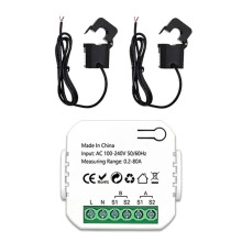 Medidor de Energia ZigBee de 2 Canais Bidirecional com Sensor de Corrente Tuya  Monitor Alimentação 80A 110V/240V Gateway Necessário