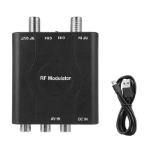 Modulateur RF Convertisseur AV Vers RF M61A AV Vers RF CH3/CH4 Canaux Adaptateur D'EntréE VidéO pour Convertisseur DéModulateur VHF