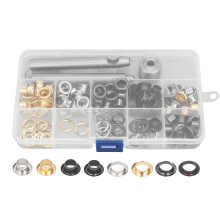 Repair And Decoration Grommet Kit, Copper Grommets Easy To Use Installation Tools Metal Eyelets Durable Sturdy Storage Box Included For Shoes Leather