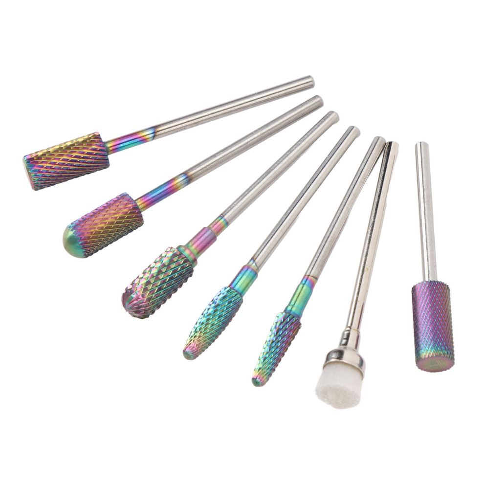7Pcs Tungsten Carbide Nail Drill Bits Set For Acrylic Gel Manicure Pedicure Remover 6931384818179