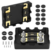 Suporte de Fusível Duplo Resistente À Prova D'Água com Fusíveis ANL para Veículos Marítimos, Automotivos, Carros, Caminhões e Barcos