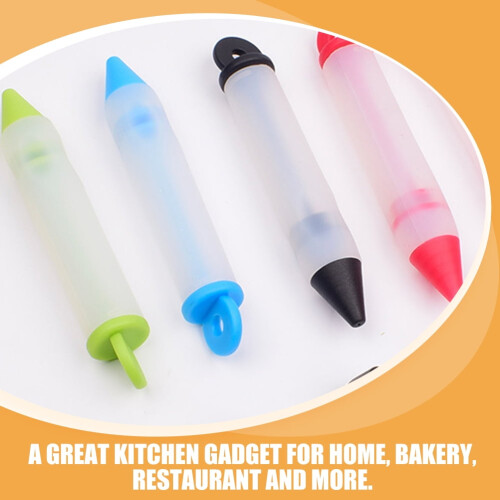 Piping Pen for Cake Decorating Silicone Chocolate Pen Blue 5pcs Baking Tool 2