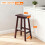 Tabourets de bar à structure en bois, marron (lot de 2) 4