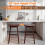 Tabourets de bar à structure en bois, marron (lot de 2) 5