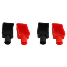 4 Pcs Car Battery Positive and Negative Protective Covers, Rubber Sleeves, Battery Terminal Protection Sleeves