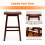 Tabourets de bar à structure en bois, marron (lot de 2) 7