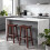 Tabourets de bar à structure en bois, marron (lot de 2) 8