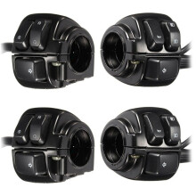 2 Paar Schalter für Motorrad Lenker Kontroll Leuchten (25 mm) mit Kabel Baum