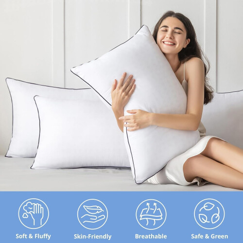 Ensemble de 2 oreillers Queen – Microfibre douce et offrant un bon soutien 1