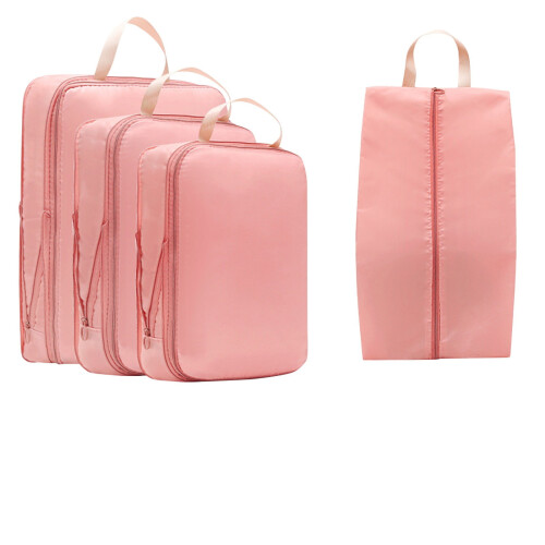 Ensemble de 4 cubes de rangement de voyage étanches avec double fermeture éclair 1