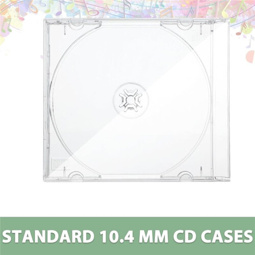 50 Plastic CD Jewel Case for Storage CD Packaging Box Standard Single Clear CD Case DVD Cover Protection Replacement 1