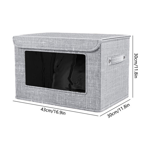 PVC Front Window Storage Box, Foldable Polyester Bin, 2