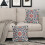 Μαξιλαροθήκες Boho σε μπλε και κόκκινο χρώμα 20x20 ίντσες, vintage λινές θήκες μαξιλαριών 3