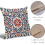 Μαξιλαροθήκες Boho σε μπλε και κόκκινο χρώμα 20x20 ίντσες, vintage λινές θήκες μαξιλαριών 4