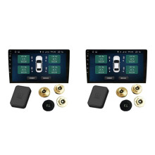 2X USB Android Kabelloses TPMS Reifendruckkontrollsystem 5V für Navigation Autoradio Display Alarm Extern