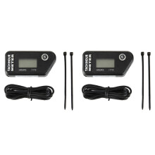 2X Motorcycle Speed Hour Meter Inductive LCD Digital Accumulative Hour Meter for Motorcycle ATV Mower Truck Boat
