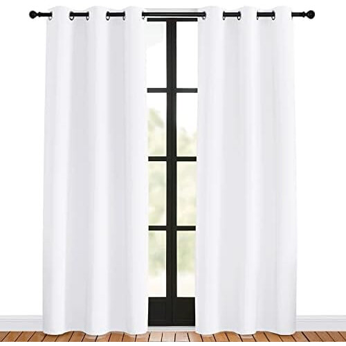 Blackout Curtain Panels 34" x 60", Silver Grommet, 2 Pack 1