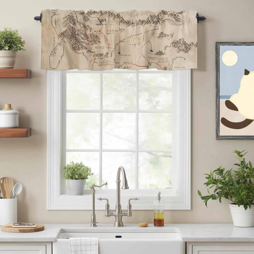 Vintage Middle Earth Map Valance 54x18in 1