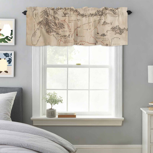 Vintage Middle Earth Map Valance 54x18in 2
