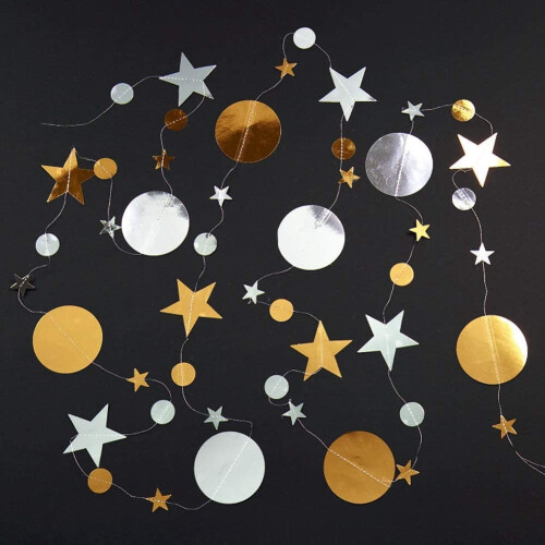Glitter Star Circle Dot Garland 4m 1