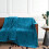 Microfiber Sherpa Blanket Queen 90x90 in Teal 2
