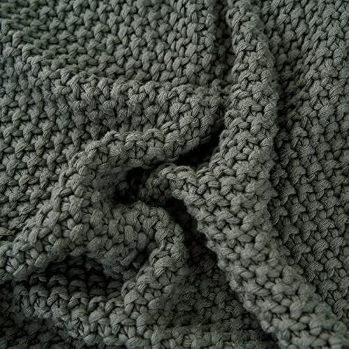 Chunky Cable Knit Throw Blanket, 100% Cotton, Burnt Orange, 2