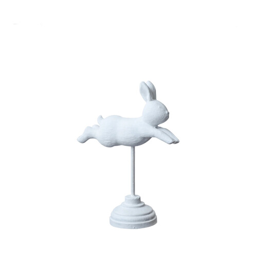 Vit träfigur av påskhare 21 cm 2