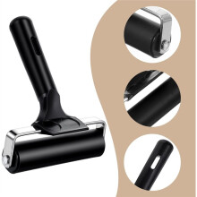 Juego de 6 Rodillos de Goma, Rodillos Negros para Impresión, Pintura y Grabado con Mango Ergonómico.