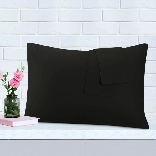 Clúdaigh Pillow Cadáis Éigipteach2 phíosa King Pillow Covers, 20"x36" Dubh 2