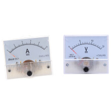 85C1 0-10A Rectangle Analog Panel Ammeter Gauge with 85C1 Fine Tuning Dial Analog Volt Panel Meter Gauge 0-15V