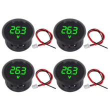 Car Voltage Gauge LED Digital Display Waterproof Voltmeter Round Panel Voltage Meter Volt Detector Tester