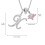 Pink Heart Diamond Initial Pendant Necklace A-Z 2