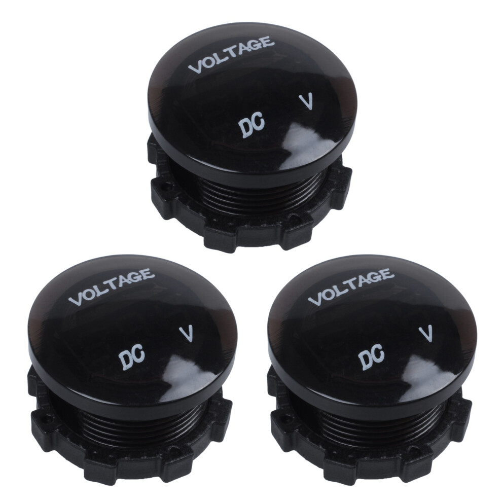3X 12V-24V Voltmeter Car Monitor Motorcycle Led Waterproof Voltmeter Red/Black 6033017027412