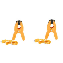 2 Abrazaderas de Temperatura Tipo K para HVAC con Adaptador de Conector Banana - Sensor de Termopar para HVAC y Plomería