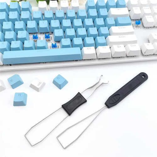 Keycap Remover Tool Set, 2 PCS Stainless Steel Keycap Pullers with 2 PCS Keyboard Brushes for Mechanical Keyboard 2
