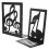 2pcs Iron Bookends Musical Note Shaped Bookshelf Book Ends Desktop Ornaments 8
