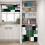 Green Geometric Kitchen Curtains Set 3-Piece 2